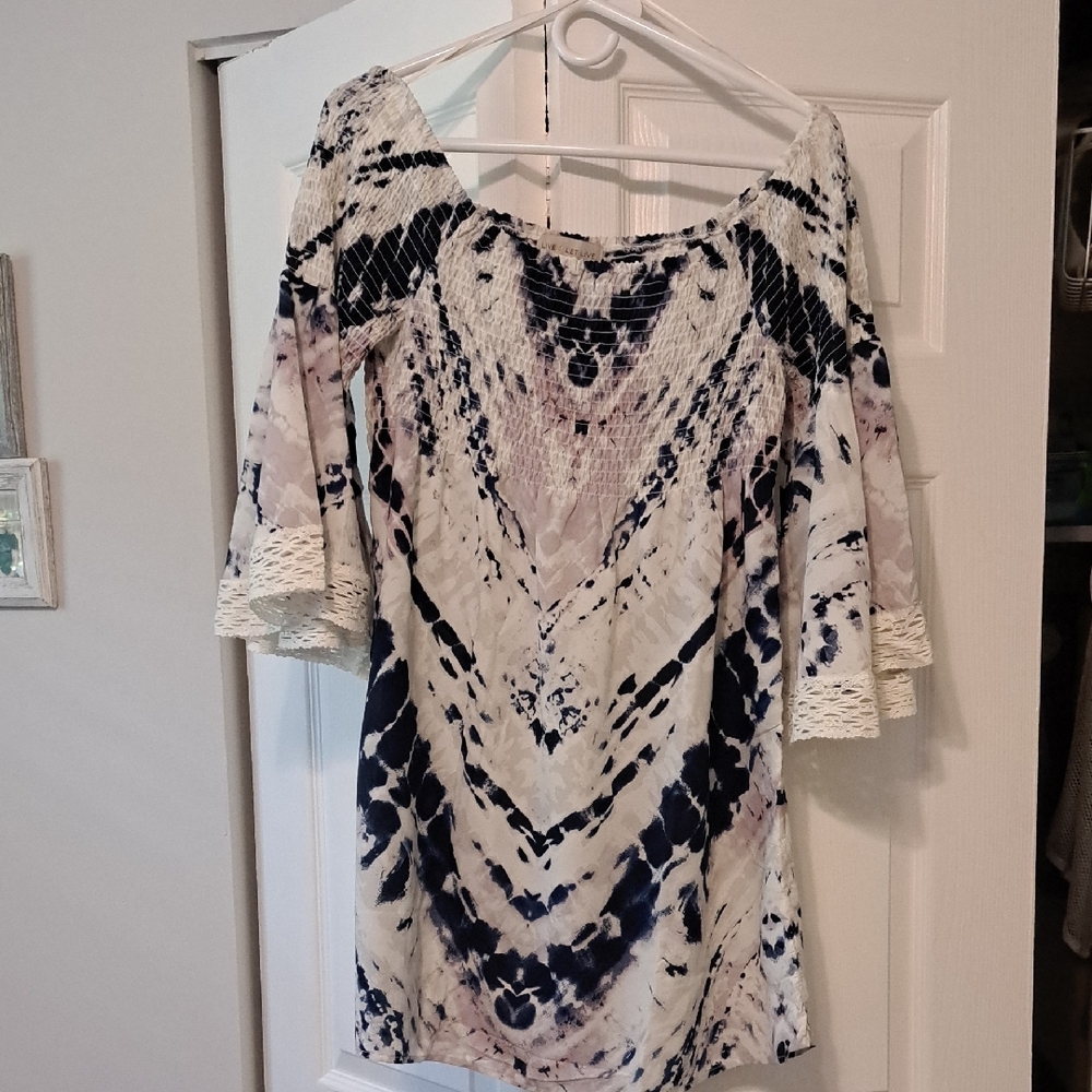 Elegant Tie-Dye Off-Shoulder Top